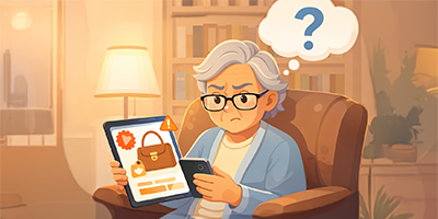 Persoon bekijkt misleidende Facebook advertentie