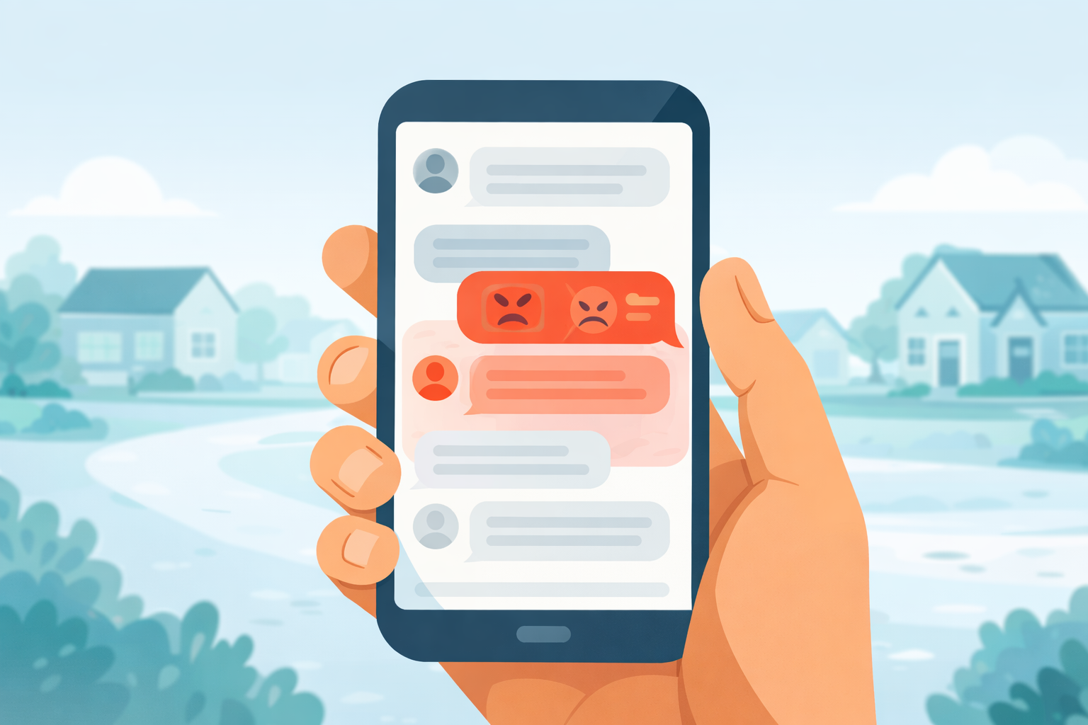 Buurtgroep op smartphone